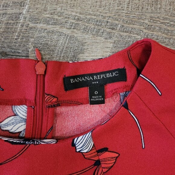 BANANA REPUBLIC | Floral Shift Dress Short Sleeve | Sz. 0 - Picture 5 of 6